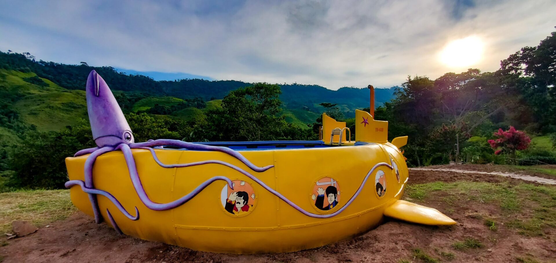 The Yellow Submarine swimming pool, in front of Candybar