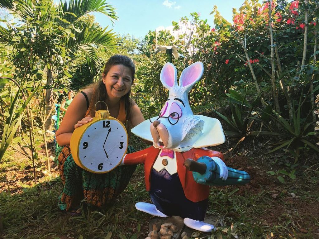 Aura's Rabbit, one of the sculptures in our Alice in Wonderland garden