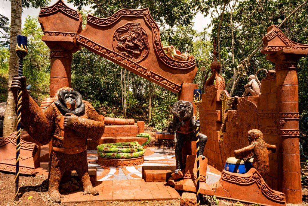 The guards at the entrance to the Jungle Book Temple