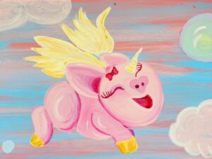 And a flying unicorn pig!